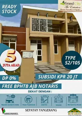 Rumah baru bayar 5juta grandcity free ac dan bphtb