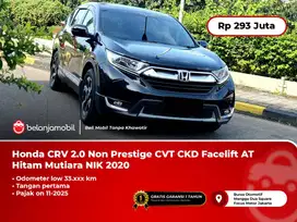 [LOW KM] Honda CR-V 2.0 Non Prestige CVT AT Hitam Mutiara 2020/2021