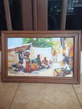 Lukisan pasar tradisional surabaya tempo dulu