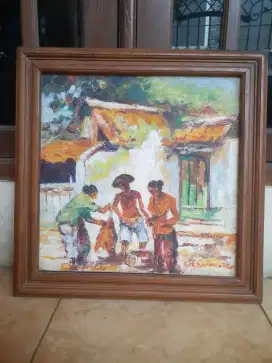 Lukisan pasar tradisional surabaya tempo dulu