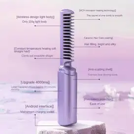 Catokan Rambut 3 in 1 Catok Pelurus Rambut Sisir Listrik Wet Dry Dual
