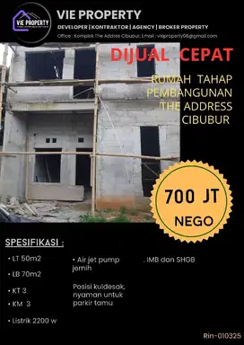 DIJUAL CEPAT RUMAH THE ADDRESS CIBUBUR