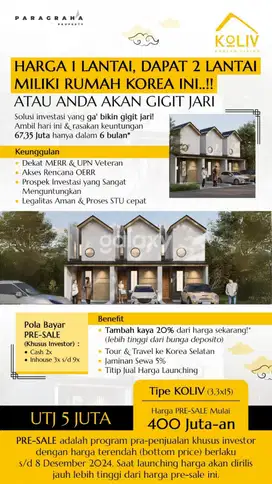 KOLIV Korean Living daerah gunung anyar, kec.rungkut di Surabaya Timur