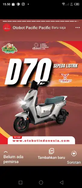 Sepeda listrik uwinfly d60