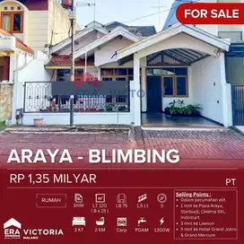 Rumah Jual 1 menit ke Plaza Araya, Starbuck, Cinema XXI, Indomaret