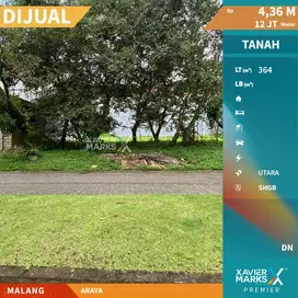 Dijual Tanah Kavling di Cluster Nieuw Indie Araya Blimbing Malang