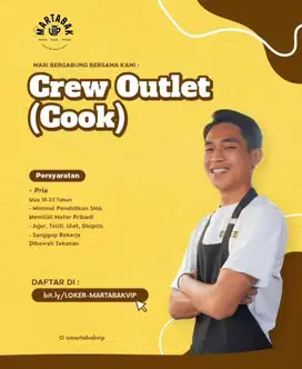 Dibutuhkan cepat koki martabak manis dan asin