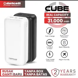 Delcell CUBE Powerbank 31000mah Digital Disp Fast Charge Real Capacity