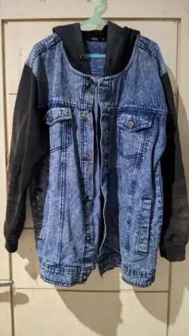 jaket denim hoodie merk ada ukuran XL
