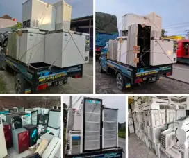 Terima borongan elektronik AC, kulkas, freezer, showcase, mesin cuci