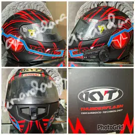 Helm Second KYT Thunderflash Spark Red Ukuran XL