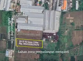 2 jt/m Termurah lahan zona pergudangan menganti