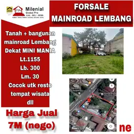 Tanah + Bangunan di mainroad Lembang