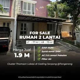 Vky - Dijual Cepat Rumah Mewah 2 lantai di Gading Serpong Boulevard