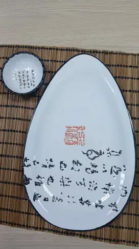 OVAL PLATE CHINA MOTIF & SAUCE DISH MOTIF