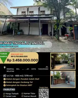 Dijual Rumah Rempoa Ciputat