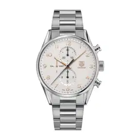 Tag Heuer Carrera Cal.1887, Silver Dial Gold Index Chronograph 43 mm