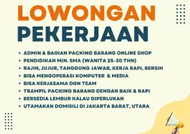Lowongan Kerja bagian Admin