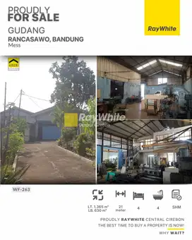 Dijual Gudang Tersedia Mess dan Kantor di Rancasawo, Bandung