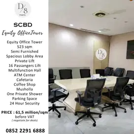Jual EQUITY TOWER, 523sqm,Luxury Offices in Sudirman, Only 61jt / m2