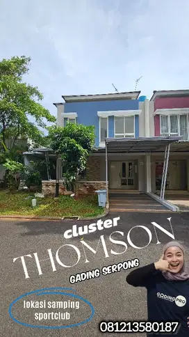 dijual murah rumah samping sportclub cluster Thomson gading serpong
