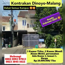 KONTRAKAN SEWA RUMAH MALANG 3 KAMAR BAGUS