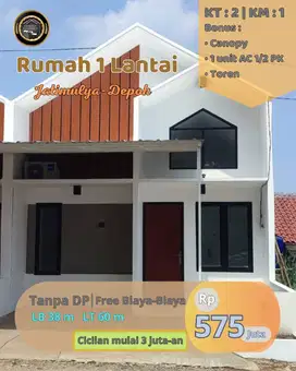 Dijual Rumah 1 Lantai Dekat Sekolah Al-Azhar GDC