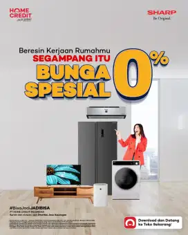 Sharp Kulkas SXS 472L promo Bunga 0% menggunakan home credit