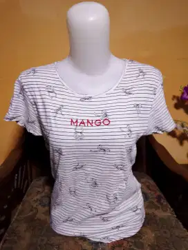 PRELOVED! Ribbon Tee Manggo Size M