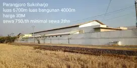 Jual gudang lok parangjoro SKH luas 6700mtr hrg 30Milyad nego