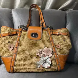 Coach totebag anyam mix leather