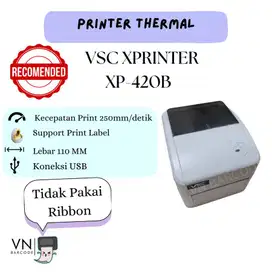 PRINTER BARCODE THERMAL XPRINTER XP-420B USB 110MM cetak alamat