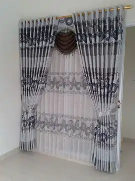 Gorden vitrase bahan polos motip