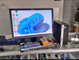 PC Fullset HP Prodesk intel i3 7100 ram 8gb SSD 128gn monitor led 24