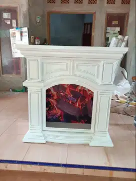 Tungku meja perapian dekorasi rumah kayu jati solid elegant dan modern
