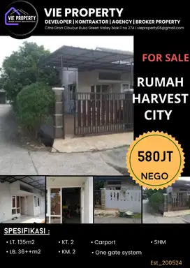 TURUN HARGA MURAH BU! RUMAH SIAP HUNI DI HARVEST CITY