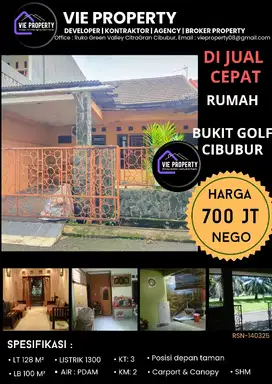 DIJUAL MURAH, RUMAH SIAP HUNI DI BUKIT GOLF CIBUBUR