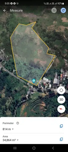 Dijual tanah luas 3,5 ha di Sentul di bawah Harga NJOP