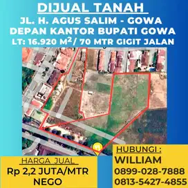 JUAL TANAH JL AGUS SALIM GOWA MAKASSAR