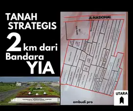 TANAH STRATEGIS 2 KM DARI BANDARA INTERNASIONAL YOGYAKARTA