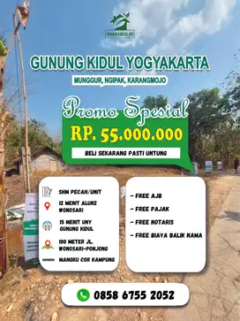 TANAH MURAH GA MURAHAN 55JT DI KARANGMOJO GUNUNG KIDUL JOGJAKARTA 132m