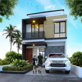 Rumah Modern di Bojonggede dengan Kolam renang di setiap unitnya