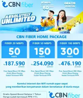 WIFI TERMURAH, TERCEPAT CBN FIBER