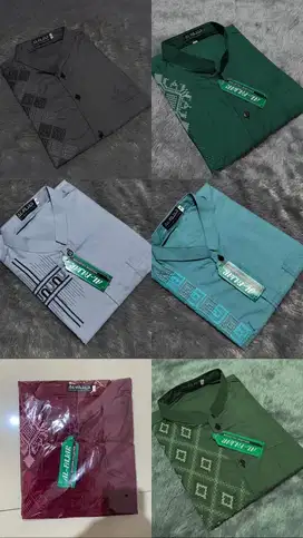 Baju Koko Lengan Panjang Pendek Warna Motif Katun