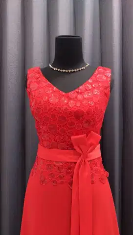 Dress pre-loved merah gaun pesta