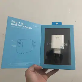 kepala charger it 65 watt dual port iphone android