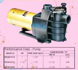 Pompa kolam HYWARD 1HP MAX FLOW