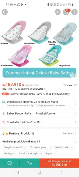 Baby bather kursi mandi summer deluxe