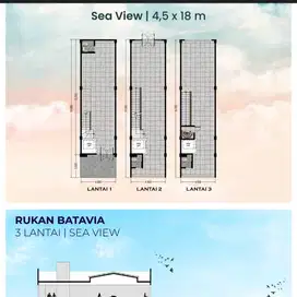 Disewakan Ruko Batavia Ebony Island PIK 2 uk 4,5x18m