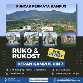 dijual ruko pinggir jalan depan kampus uin